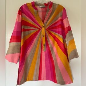 Trina Turk Sunburst Tunic Top Size Small